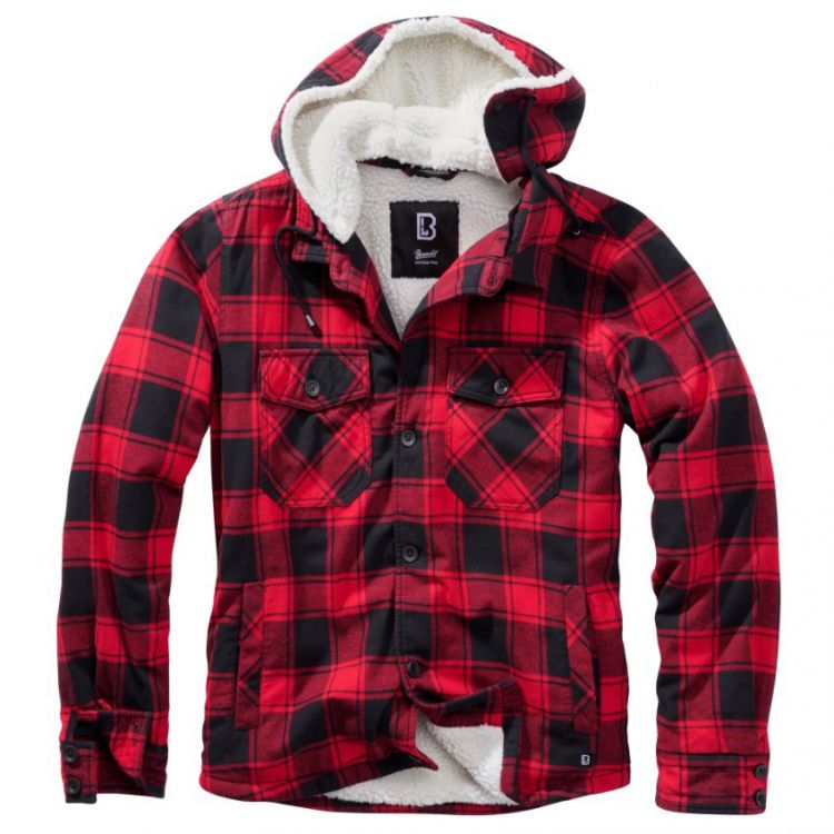Brandit Lumberjacket Hooded Red/Black - Mökkimies.com
