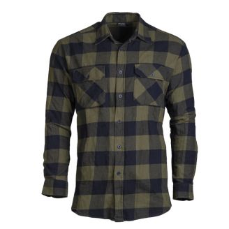 Mil-Tec Flannel Shirt Light Black/Olive