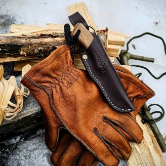 Kootamo Brown Leather Gloves, Work, Bushcraft