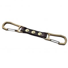 Kootamo Double Karabiner, Brass, Leather