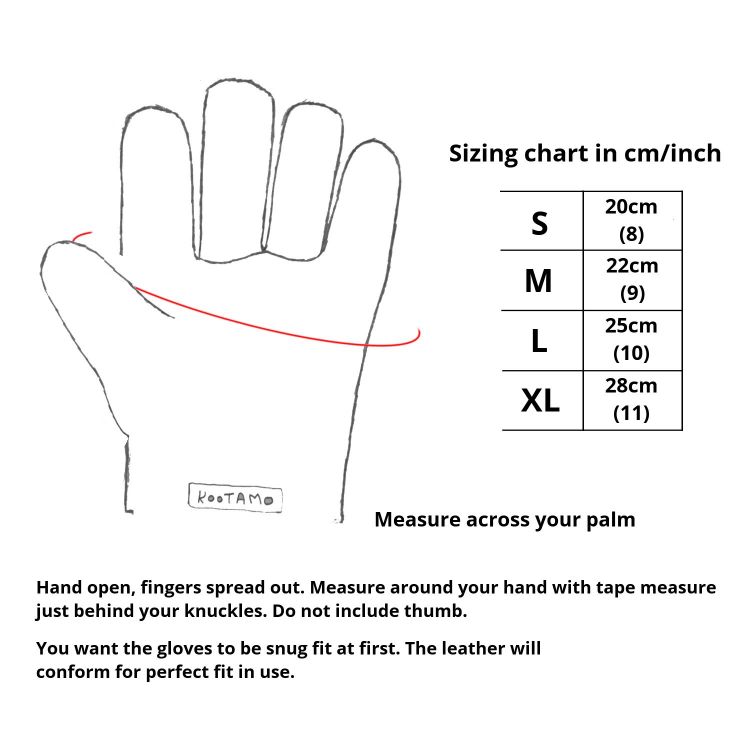 Leather Glove Size Chart