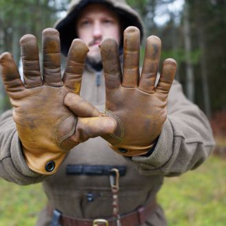 Kootamo Leather Gloves, Work, Bushcraft - Mökkimies.com