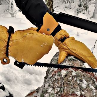 Kootamo Winter Leather Mittens, Work, Bushcraft