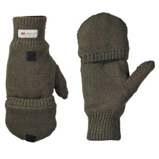 Mil-Tec Fingerless Gloves W/ Mitten Cover (Olive)