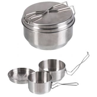 Mil-Tec Tsekkipakki 3-Osaa Stainless Steel