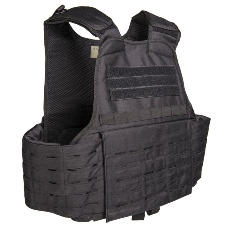 MilTec Laser Cut Plate Carrier Vest Black